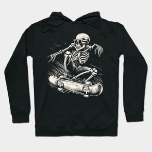 Skeleton Playing Skateboard Hoodie